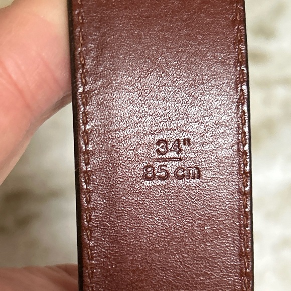 COACH MENS BROWN LEATHER DRESS BELT Size 34 SOLID BRASS BUCKLE - Picture 8 of 11